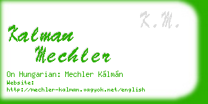 kalman mechler business card
