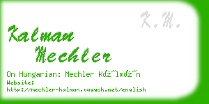 kalman mechler business card